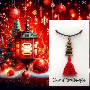 Handcrafted Asian Pagoda Necklace